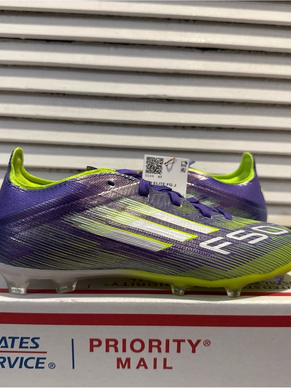 New Adidas F50 Elite FG Soccer Cleats Purple Lucid Lemon Kids Size 2.5 JH7714